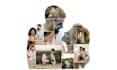 create double exposure collage from your wedding photos