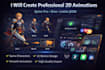 create spine pro 2d animation, rive animation, and lottie json UI animation
