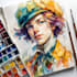 paint a unique watercolor portrait