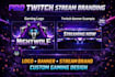 design gaming banner, twitch banner, gaming logo, mascot graphics