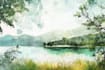 design watercolor landscape illustration