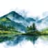 draw a watercolor landscape illustration