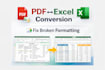 convert, clean, format and fix PDF, excel or CSV files accurately