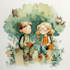 illustrate a childrens book series with magical art