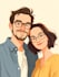 design couple portrait illustration
