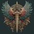 create a detailed fantasy logo illustration