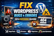 fix shopify and wordpress bugs, errors, and issues fast