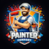 design high quality painter mascot logo with t shirt design