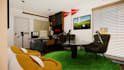 design 3d podcast studio interior, 3d home studio streaming studio music studio
