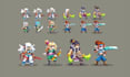 create nsfw pixel art sprite sheet character sprite sheet pixel animation