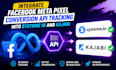 integrate facebook meta pixel conversion API tracking into systeme io and kajabi