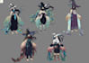 design anime or semi realism character, creature, create a concept sheet