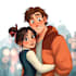 design romantic cartoon couple illustration