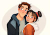 draw a personalized cartoon couple drawing