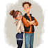 create a cute animated couple illustration