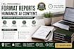 format reports, humanize ai text, rewrite content and improve documents