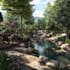 create backyard landscape design rendering