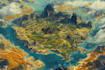 create event, tourist, and fantasy map illustration