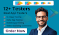 provide 12 testers 20 testers closed google play testing 12 app testers