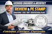 draw review pe stamp plan as licensed structural, civil, mep engineer for permit