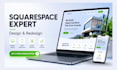 build squarespace website design, redesign squarespace website, landing page