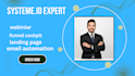 build a high converting sales funnel in systeme io, website setup, CRM software