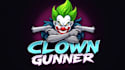 design awesome clown gunner mascot logo