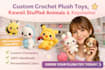 create custom crochet plush toys kawaii stuffed animals and keychains