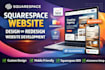 build squarespace website, squarespace design, squarespace redesign, figma