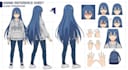 create an anime character reference sheet with clean turnaround