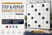 design a professional step and repeat banner backdrop