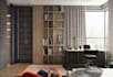 function modern home office, furniture layout space, residential interior render