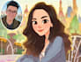 create a unique cartoon couple illustration