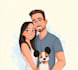 make a cute couple cartoon illustration