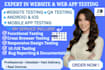 do website and web app testing, QA manual testing, software, usabilty testing