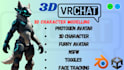 create high quality custom protogen avatar vr character 3d model furry model vrc