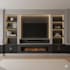 design a technical 3d media wall render