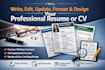 write, edit, update, format and design your professional resume or cv