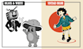 draw a vintage rubber hose vector cartoon mascot for your brand