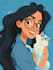 beautiful portrait in disney cartoon