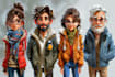 create cartoon illustrations, 2d cartoon character designs