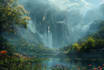 do stunning fantasy landscape, background illustration