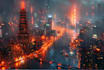 make environment, cyberpunk, sci fi art landscape design