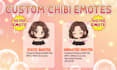 draw custom chibi twitch emotes, stickers, animated sub badges vtuber streamer