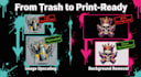 do image upscaling background removal halftones  dtg dtf print ready designs