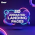 create a 3d animated landing page with advanced animations