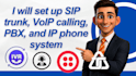 set up sip trunk, voip calling, pbx, and IP phone system