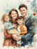 custom watercolor family portrait