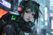 illustrate you as a cyberpunk style character