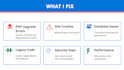 fix your old broken PHP website and upgrade outdated code